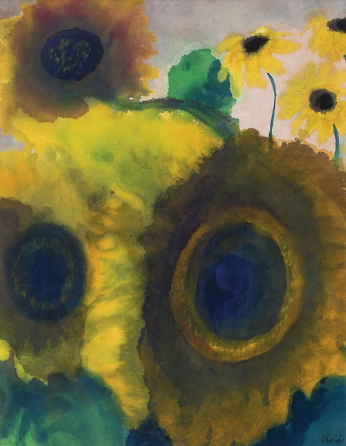 Emil Nolde Sunflowers c1925-30 watercolor on paper