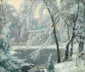 John Fabian Carlson River in Winter oil on canvas nd