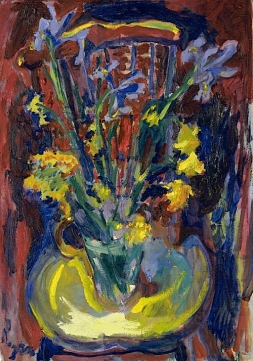 "Flowers on a Chair" (1958, oil on canvas) by Adrian Ryan