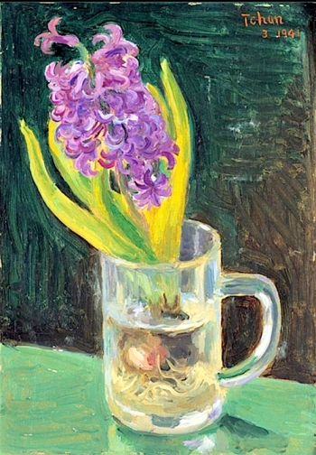 "Hyacinth" (1941, oil on board) by Chen Baoyi