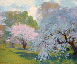 "The Orchard" (nd, oil on canvas) by Robert William Vonnoh
