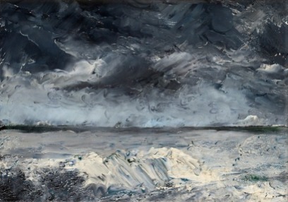"Packis i Stranden" (1892 oil on zinc)by August Strindberg