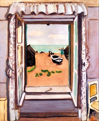 "Open Window, Etretat" (1920, oil on canvas)by Henri Matisse